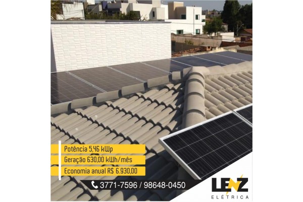 SISTEMA DE ENERGIA SOLAR FOTOVOLTAICO RESIDENCIAL 5,46 KWP